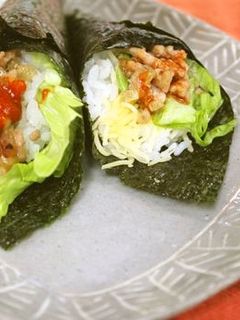 タコス巻き風肉みそ手巻き-レシピのメイン写真