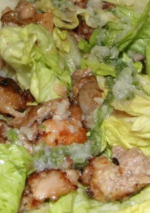 絶賛！豚肉とレンコンとレタスのサラダ　-レシピのメイン写真