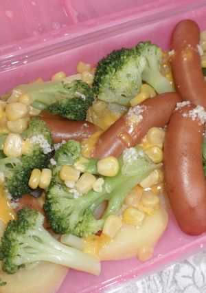 ルクエで♪♪簡単温野菜のチーズのせ-レシピのメイン写真