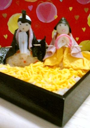 孫に作ったお雛さまのお寿司～♡-レシピのメイン写真