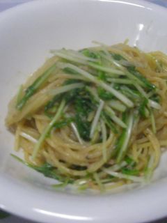 水菜とオイルサーディンの柚子胡椒パスタ-レシピのメイン写真