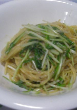 水菜とオイルサーディンの柚子胡椒パスタ-レシピのメイン写真