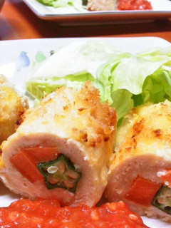 ヘルシー☆オクラと人参のササミ焼きカツ-レシピのメイン写真