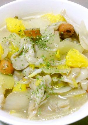 マイタケとウインナーのオレンジ煮　-レシピのメイン写真