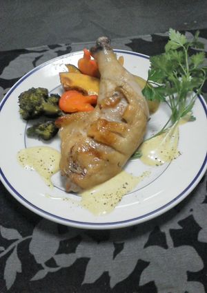 骨付きチキンのマスタードクリームソース-レシピのメイン写真