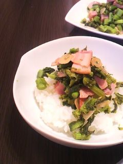 ☆簡単☆菜の花とベーコンのガーリック炒め-レシピのメイン写真