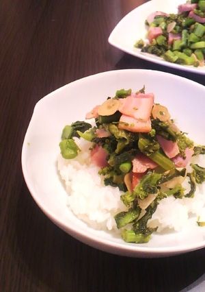 ☆簡単☆菜の花とベーコンのガーリック炒め-レシピのメイン写真