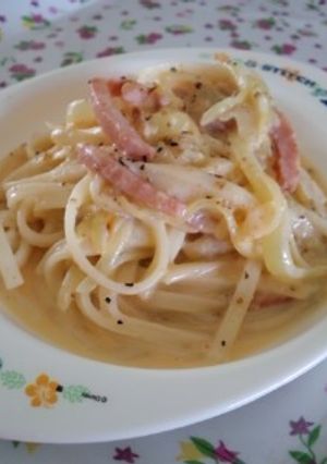 うどんdeさっぱり簡単カルボナーラ♪-レシピのメイン写真
