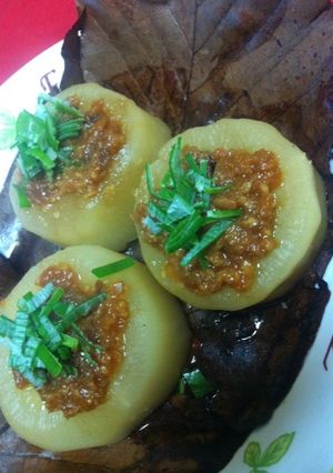ほう葉味噌ｄｅふろふき大根！-レシピのメイン写真