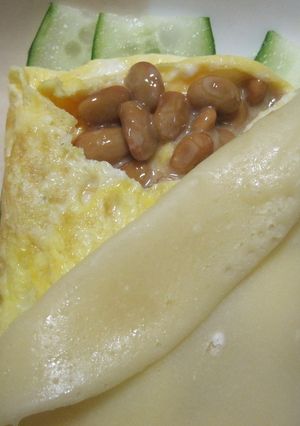 納豆＆チーズオムレツ巻き巻き♬-レシピのメイン写真