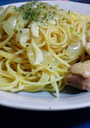 鶏もも肉とニンニクのパスタ-レシピのメイン写真