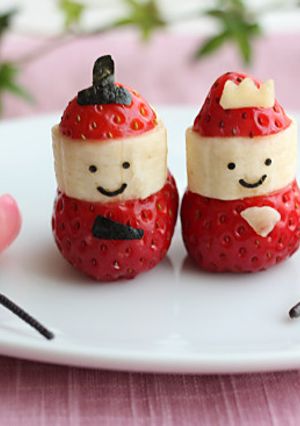 おひなまつりに♪イチゴとバナナで雛人形-レシピのメイン写真
