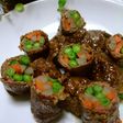 牛肉の牛蒡いんげん人参巻き韓国風甘辛たれ