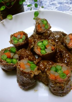 牛肉の牛蒡いんげん人参巻き韓国風甘辛たれ-レシピのメイン写真