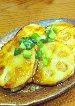 簡単✿れんこんで挽肉挟み照り焼き＊-レシピのメイン写真