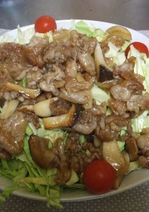 キャベツがすすむ豚ときのこの甘辛炒め-レシピのメイン写真