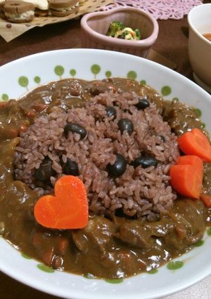 簡単バレンタイン☆カカオの黒豆ごはん-レシピのメイン写真