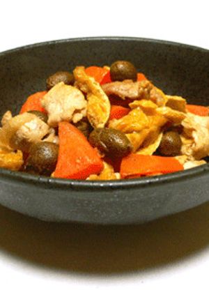 むかごと豚肉と人参の炒めもの-レシピのメイン写真