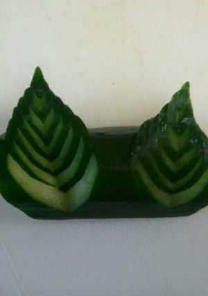 きゅうりの飾り　ふたご木の葉-レシピのメイン写真