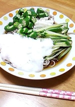 ねばねばとろろオクラそば-レシピのメイン写真