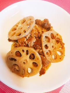 牛肉と蓮根の甘辛炒め-レシピのメイン写真