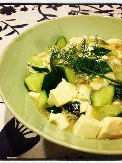 豆腐と胡瓜の炒め物*しらすあんかけ-レシピのメイン写真