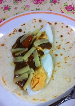 粉もん手巻き！カレーリメイクで簡単ランチ-レシピのメイン写真