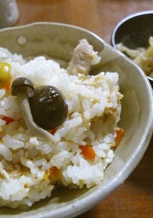 塩麹と冷凍銀杏がんもで炊き込みご飯-レシピのメイン写真