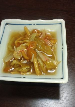 なめことキャベツの酢の物-レシピのメイン写真