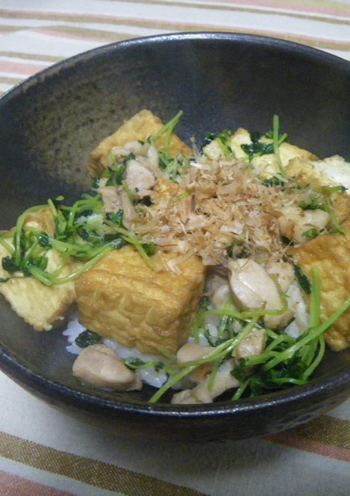 ☆鶏と厚揚げと豆苗の和風丼☆-レシピのメイン写真