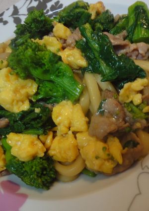 菜の花畑の焼きうどん☆-レシピのメイン写真