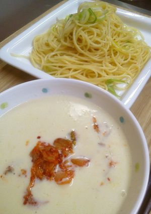 ＊すぐ出来！おいし～キムチ豆乳つけスパ＊-レシピのメイン写真