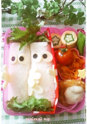 ニョロニョロ☆サンドイッチ♪キャラ弁-レシピのメイン写真