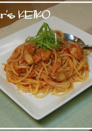 チキンとエノキのトマトスパゲティ-レシピのメイン写真