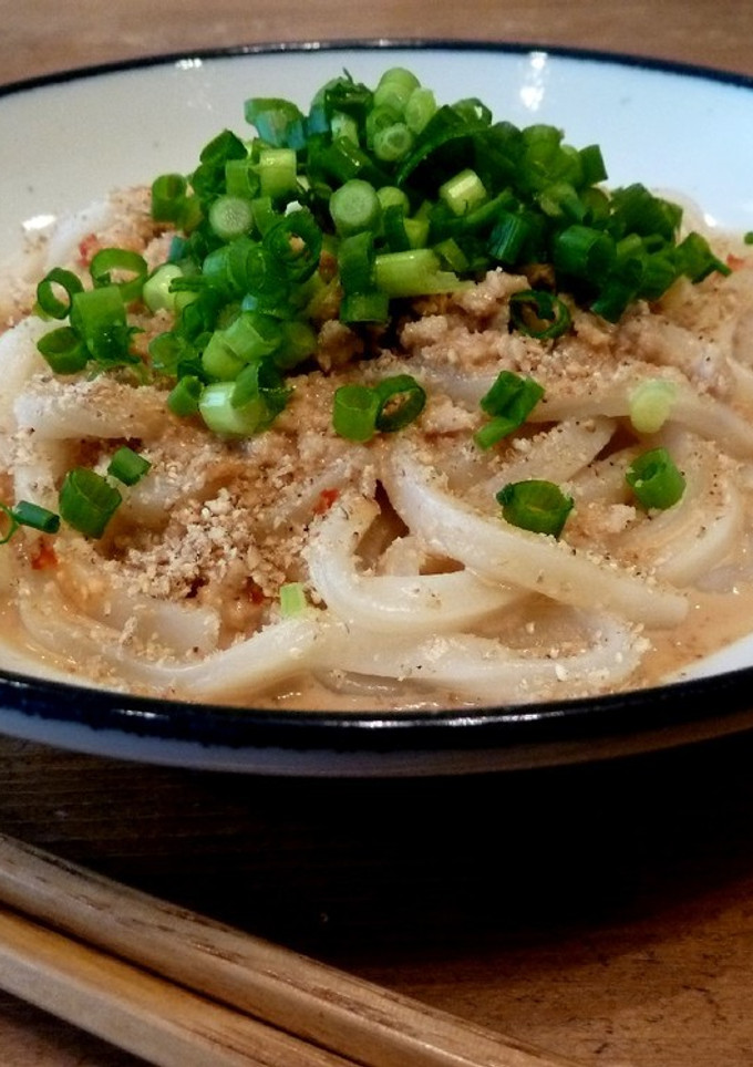 簡単☆釜揚げ風ごまだれそぼろうどん-レシピのメイン写真