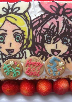 スイートプリキュアとハミィのキャラケーキ-レシピのメイン写真