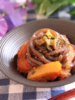こんにゃくとさつま揚げのピリ辛高菜炒め-レシピのメイン写真