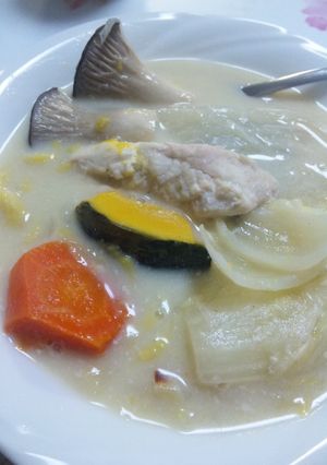 残り野菜と豆乳のコラボスープ♪-レシピのメイン写真