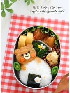 おにぎりの上のくまちゃん*キャラ弁-レシピのメイン写真