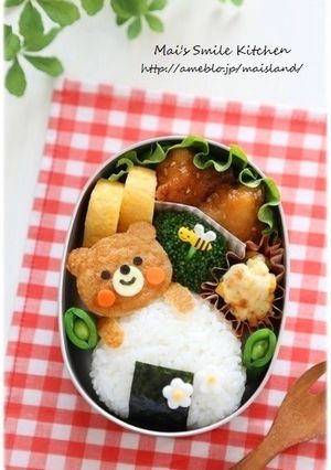 おにぎりの上のくまちゃん＊キャラ弁-レシピのメイン写真