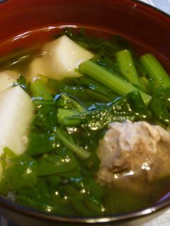 鯖缶で☆里芋&春菊の鯖汁-レシピのメイン写真