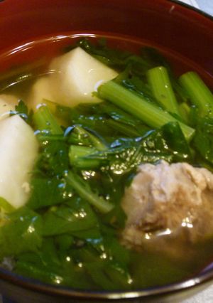 鯖缶で☆里芋&春菊の鯖汁-レシピのメイン写真