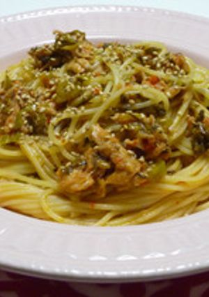 手抜きご飯【高菜とツナのピリ辛パスタ】-レシピのメイン写真