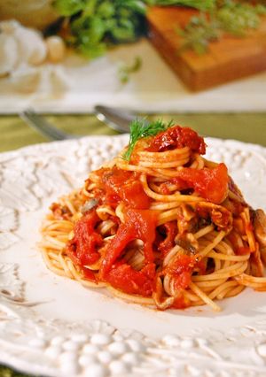 ランチの定番♪トマトづくしの贅沢パスタ-レシピのメイン写真