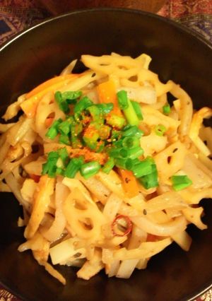 食感にやみつき☆蒟蒻とレンコンのきんぴら-レシピのメイン写真