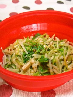 レンジで♪水菜とえのきのマスタード和え-レシピのメイン写真