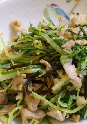 水菜と豚肉の塩昆布炒め-レシピのメイン写真