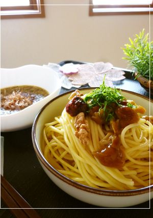海苔・長芋の和風つけパスタ　梅風味-レシピのメイン写真