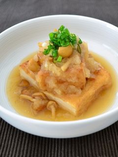 焼き厚揚げに温なめこおろし-レシピのメイン写真