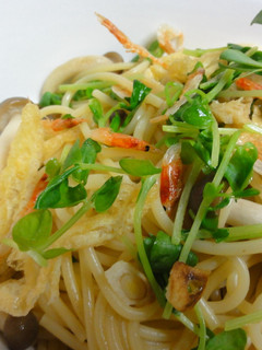 豆苗と桜えびであっさりパスタ!-レシピのメイン写真